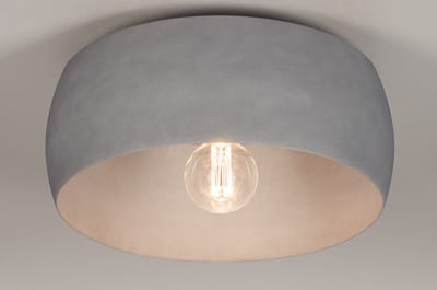 Lumidora Plafondlamp 74200 - Plafonniere - ZWEEDS - E27 - Grijs - Betongrijs - Metaal - ⌀ 45 cm