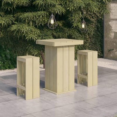 Tuin barset - Balkonset statafel - Buiten ontspannen - Groen geïmpregneerd - 110 x 30 x 11 cm - Houtkleur