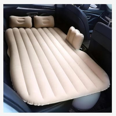 Opblaasbaar Autobed - Reisbed Auto - Kamperen en Reizen - Comfortabel Fluweel - 1 kg - Grijs