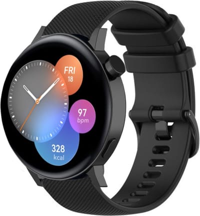 Strap-it Luxe siliconen bandje - geschikt voor Huawei Watch GT 2 42mm / GT 3 42mm / GT 3 Pro 43mm - zwart