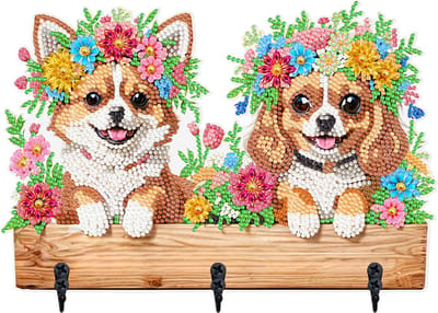 Sleutelrekje - GYG10 - Hondjes - diamond painting - compleet pakket - Diamond painting by Wietske