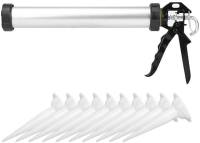 Allecto - Silicone gun - Sealing dust gun - 600 ml - Aluminium - Universele applicator - Perfect voor glaskit en lijm - Geschikt voor klussen