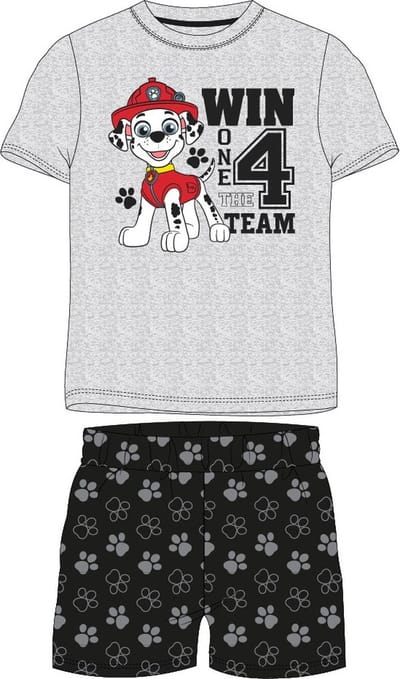 Paw Patrol Marshall shortama/pyjama katoen grijs/zwart maat 128