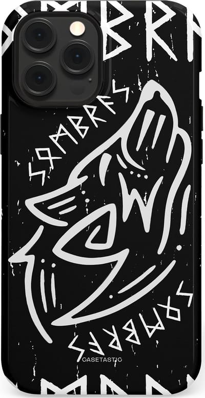 Casetastic Hoesje Geschikt voor Apple iPhone 12 Pro Max Magsafe - Stijlvolle Beschermende Duo-layer Case - Wolvenkreet