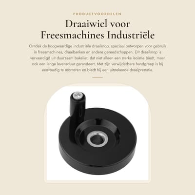 Dailygoods- Handwiel 10x63mm - Verstelbaar Handwiel - Removable Handvat - Bakeliet - Industrieel Gebruik - Schokbestendig - Bedieningswiel