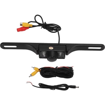 Caméra de recul Vision nocturne infrarouge Système de rétroviseur de plaque d'immatriculation Étanche IP65 pour Voitures SUV Camions Camping-cars Pickups black
