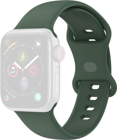 By Qubix - Geschikt voor Apple Watch bandje - Siliconen sportbandje - Donkergroen - Maat: S/M - Geschikt voor Apple Watch 38mm / 40mm / 41mm / 42mm - siliconen sport bandje - smartwatchbandje