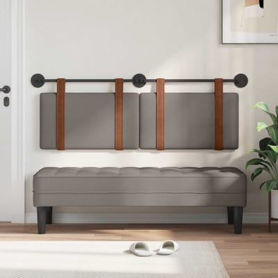 vidaXL - Hangend - hoofdbord - Taupe - Antiek - PU