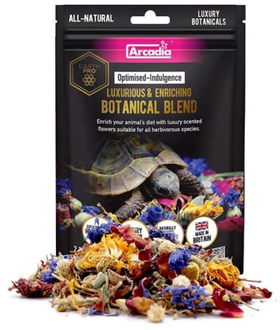 Arcadia Earth Pro Optimised-Indulgence botanische bloemenmix voor herbivore reptielen en landschildpadden 60 gram