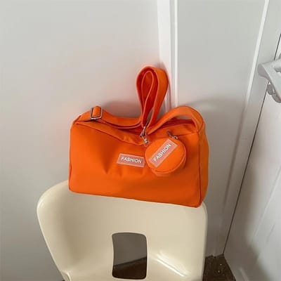 Grote Crossbody Sling Tas voor Dames - Ritssluiting, Effen Kleur Mode Tote met Portemonneetje en Ruim Interieur - Stijlvol, Duurzaam mandarijn
