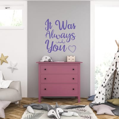 Muursticker - It Was Always You - 40,6 x 44,1 - Paars