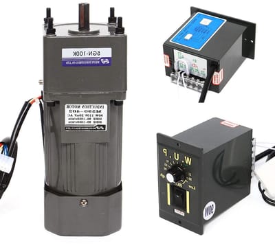 Transmissiemotor - Asynchrone Motor - Snelheden Reduceren - Hoge Koppel Instelbaar - 90 Watt - Grijs