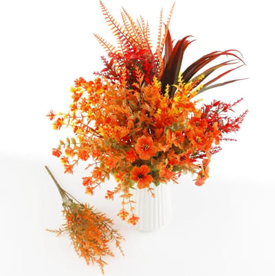 SnelShoppen - 10 Stuks Kunstbloemen Herfst - Nepplanten voor Decoratie - Warme Kleuren - Ideaal voor Feesten, Bruiloften, Thuis en Tuin