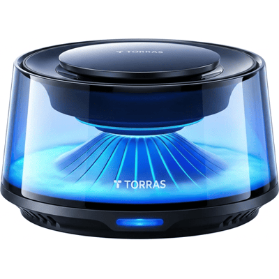 TORRAS Slimme auto luchtverfrisser diffuser, De eerste auto luchtverfrisser met app-bediening, Opladen via zonne-energie & USB-C, Automatisch aan/uit,