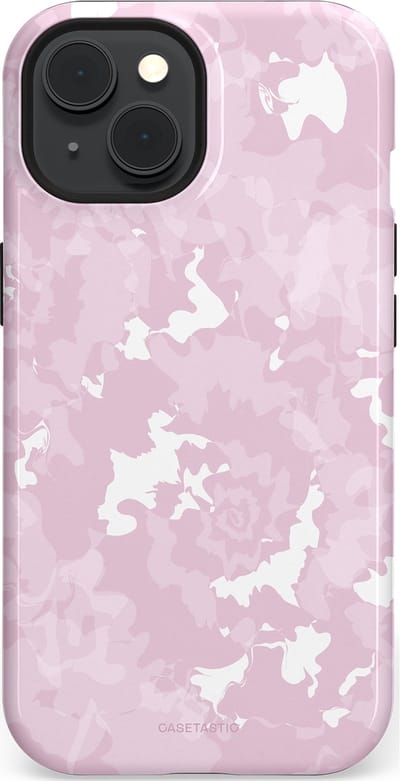 Casetastic Hoesje Geschikt voor Apple iPhone 15 Magsafe - Stijlvolle Beschermende Duo-layer Case - Roze wervels