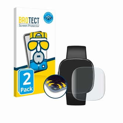 BROTECT - Screenprotector voor Fitbit Versa 4 - Folie Beschermfolie matte volledig dekking 2 Stuks