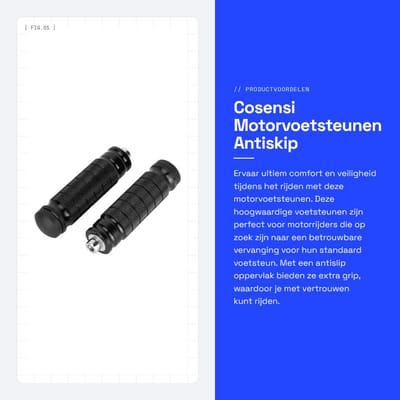 Dailygoods- Motorvoetsteunen Antislip - CNC-gefreesd - Roestvrij Staal - M8-bout - Universeel - Hoogwaardig Aluminium - Voetsteunen