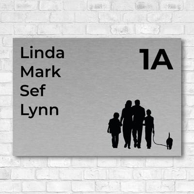 RVS-look naambordje - 25 x 20 cm - incl. bevestigingsset | Naambordje Voordeur | Zelf online ontwerpen | Gratis Verzending | Incl. 2 jaar garantie
