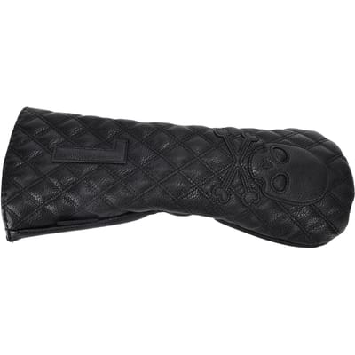 Couvre-tête de golf en cuir synthétique imperméable avec motif tête de mort black
