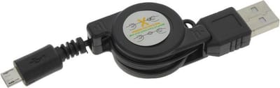 Q-Link kabelroller USB naar Micro USB 0.75 m zwart