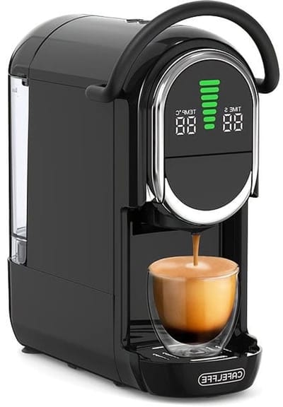 Koffiecupmachine – Capsulekoffiemachine – Espresso-apparaat – Koffiezetapparaat – Machine voor Koffiecapsules – 4-in-1 Compatibel met Diverse Capsules – 19 Bar Pomp met LCD Display