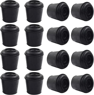 16x Ronde Antislip Stoelpootdoppen - Rubberen Vloerbeschermers voor Meubels (15-16 mm)