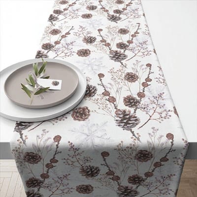 Ambiente Tafelloper Pine cones wit
