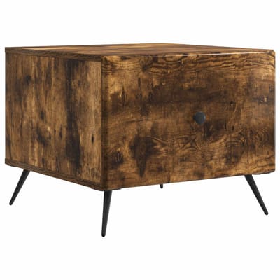 vidaXL - Salontafel - Gerookt - eiken - 49 - x - 50 - x - 40 - cm - Bewerkt - hout