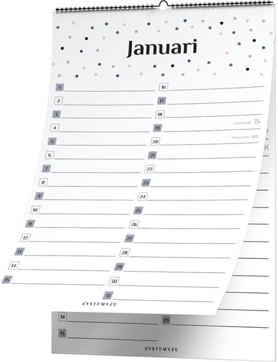 Systemyze Verjaardagskalender Volwassenen – Verjaardagskalenders – Wandkalender – 23 x 16cm – Colorful Dots