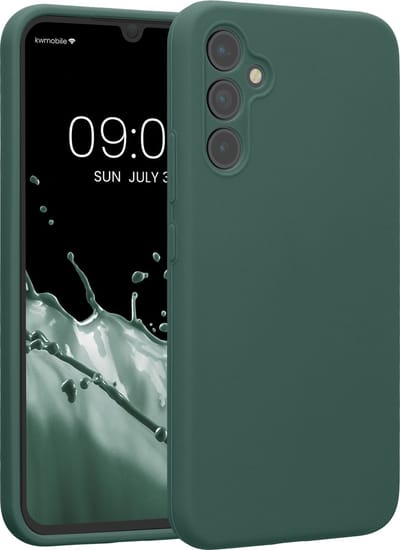 kwmobile telefoonhoesje geschikt voor Samsung Galaxy A34 5G - TPU backcover met siliconen coating - Smartphone case in dennengroen