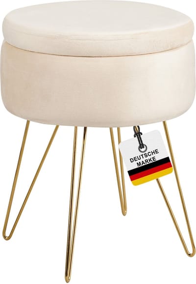 Albatros Kruk met Opbergruimte Cannes - Kruk met Opbergruimte, Modern Ontwerp, Edele Fluwelen of Sherpa Bekleding - Kruk of Bank met Opbergruimte - Optimaal als Voetenbankje of Kaptafel Kruk