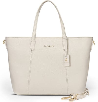 Lazarotti Leren Schoudertas Bologna Leather City Shopper Creme White Crème