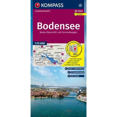 Kompass Fahrradkarte 3333 Bodensee 1:70.000 - Kompass Fahrradkarten