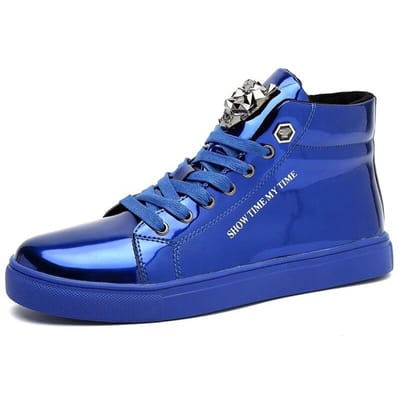 Trendy Designer Luxe Sneakers Voor Mannen Ademende Antislip Heren Skateboard Schoenen Mode Blauwe Spiegels Casual Sportschoenen Mannen 42 blue
