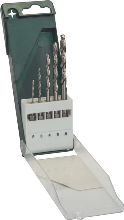 Bosch - 5-delige metaalborenset HSS-G met zeskantschacht 2,0; 3,0; 4,0; 5,0; 6,0 mm