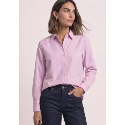Oxford blouse met print op de rug