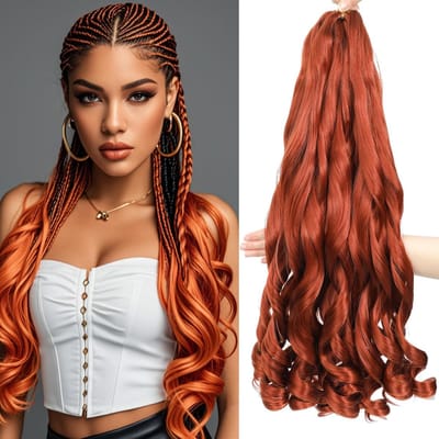 Dailygoods- Haarextensies 61 cm - Krullend Vlechthaar - 8 Stuks - Frans Vlechthaar - Gehaakte Extensions - Veerkrachtige Golven