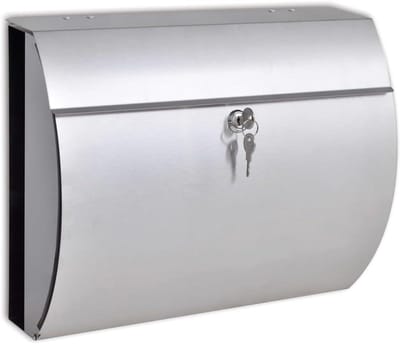 Brievenbus - Postbus buiten - Veilig post ontvangen - Inclusief krantenvak - 375 x 13 x 31 cm - Zilver