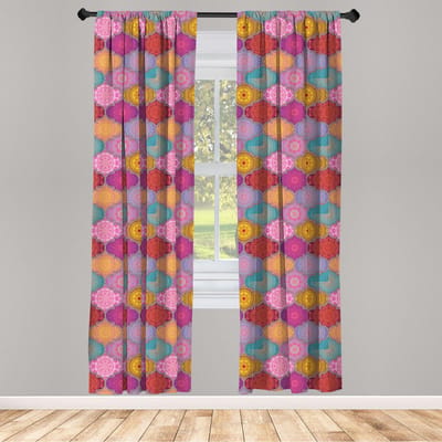 ABAKUHAUS Oriëntaalse Gordijnen – 2x75x175 cm – microvezel, Lichtverduisterend, Meerkleurig