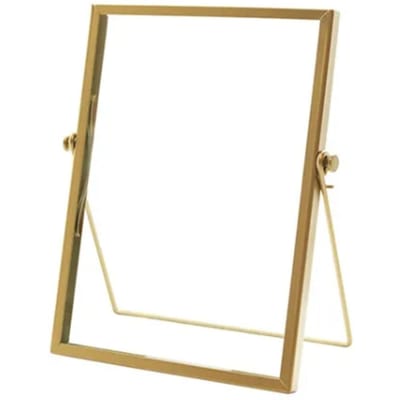 Fotolijst Display Transparant Glas IJzeren Steun Tafelblad Gedroogde Bloemenlijst voor Huisdecoraties 15.2cm/6in beige