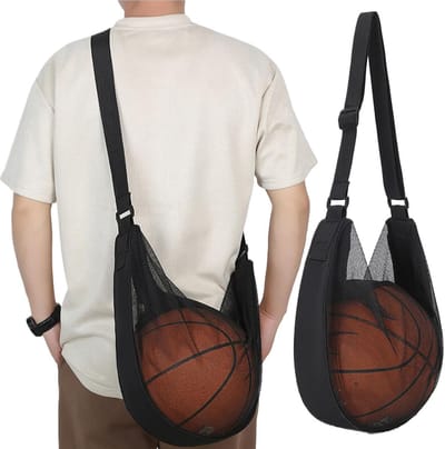 Basketbaltas met Karabijnhaak en Netvak voor Voetbal - Rugzak voor Basketballen