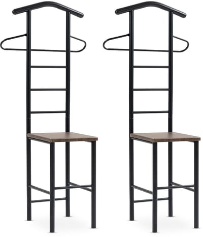 Kledingrek JIVO, set van 2 – zwart/bruin