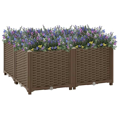 vidaXL - Plantenbak - verhoogd - 80x80x38 - cm - polypropyleen