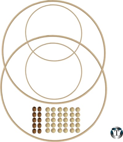 DIY-Pakket | Bamboe Ringen | Houten Kralen | Macramé Pakket | Starter Set | Ringen | Kralen | Hout | Macramé | Doe Het Zelf | Dromenvanger | TheOldOmen |