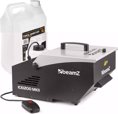 Rookmachine - BeamZ ICE1200 low fog machine 1200W + 5 liter rookvloeistof