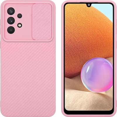 Cadorabo Hoesje geschikt voor Samsung Galaxy A32 4G in Bonbon Roze - Beschermhoes van flexibel TPU-silicone Case Cover en met camerabescherming