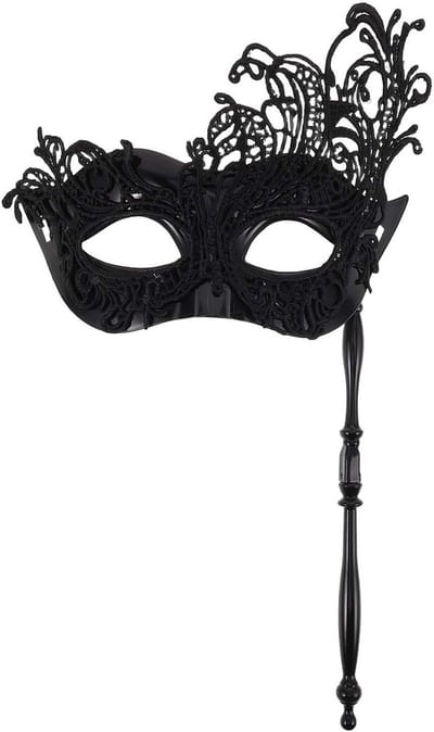 Elegante kanten handmasker voor dames, perfect kostuummasker voor carnaval, feesten en Venetiaanse bal.