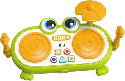 Muziekspellen Kinderen - Slaginstrumenten Speelgoed - Muziek Ontwikkeling - Met Lichten Kikkerdesign - 31.7 x 11.3 x 21.5 cm - Groen