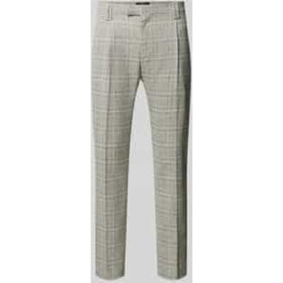 Slim fit bandplooibroek met linnen, model 'SAND'
