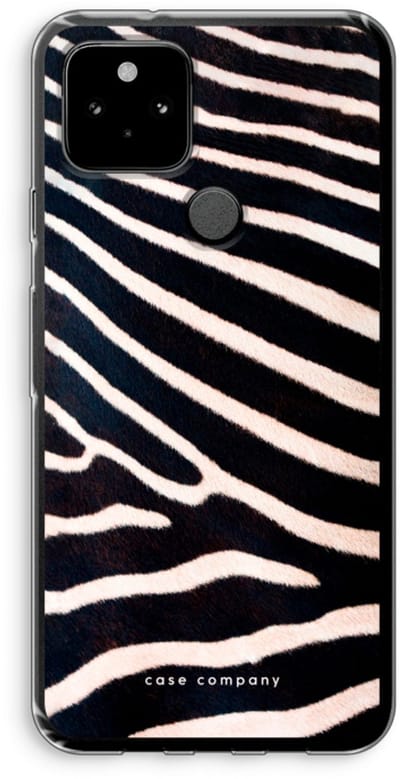 Case Company® - Hoesje geschikt voor Google Pixel 5 hoesje - Zebra - Soft Cover Telefoonhoesje - Bescherming aan alle Kanten en Schermrand